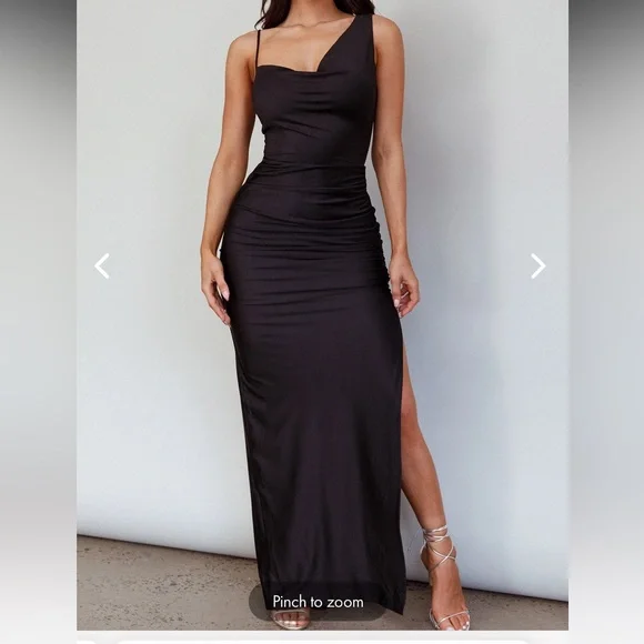 green one shoulder bridesmaid dresses Sage Satin One-Shoulder Sloane Maxi Dress